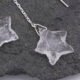 Crystal Quartz Rough Cut Chunky Star Sterling Silver Threaders close up of star on dark grey stone