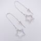 Crystal Quartz Rough Cut Chunky Star Sterling Silver Threader Earrings shown viewed from above on white surface