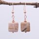 Zebra Jasper Rose Gold Filled Earrings shown hanging from twig