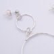 Green Spot Jasper Two-Hoop Sterling Silver Earrings close up of textured loop and ear post shown on plain white surface