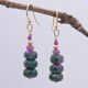 Ruby and Ruby Zoisite Gold Filled Stack Earrings shown hanging from twig