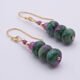 Ruby and Ruby Zoisite Gold Filled Stack Earrings shown laid flat on a white surface, shown from the side