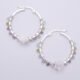 Mother of Pearl Star and mixed gemstone wire wrapped hinged hoop Sterling Silver Earrings Mother of Pearl Star and mixed gemstone wire wrapped hinged hoop Sterling Silver Earrings shown laid flat on plain white background