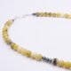 Yellow Turquoise and Hematite Bead Necklace close up of bead section including clasp