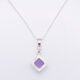 Amethyst Square Cabochon Sterling Silver Pendant Necklace image showing reverse of bezel