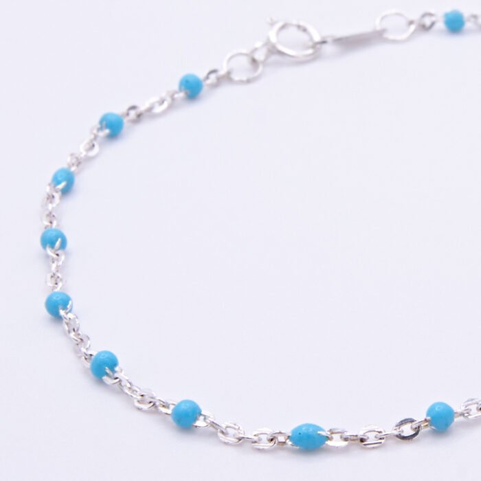 Made to Order Enamel Bead Sterling Silver Chain