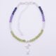Cocktail Mixed Gemstone Sterling Silver Charm Bracelet shown viewed from above on plain white background