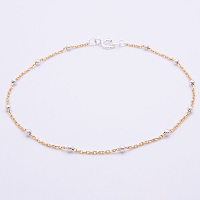Gold Filled and Sterling Silver Chain Bracelet or Necklace Gold Filled and Sterling Silver Satellite Chain Bracelet or Necklace shown on plain white background