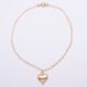 Gold Filled Heart Chain Bracelet with Gold Heart Charm, shown viewed from above on plain white background, with heart charm at the bottom of the image and clasp at the top