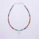 Green Onyx, Carnelian and Sapphire Sterling Silver Bracelet with Sterling Silver Cocktail Charm in the centre, shown viewed from above on plain white background