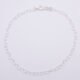 Sterling Silver Heart Link Chain Bracelet shown viewed from above on plain white background