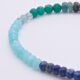 Mixed Gemstone Bracelet with Sterling Silver Cocktail Charm, image shows close up of blue and green portion of bracelet
