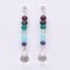 Mixed Gemstone Dangle Earrings on Sterling Silver posts, shown hanging on display card