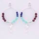 Mixed Gemstone Sterling Silver Hoop Earrings with Cocktail Charms, shown on earring display card