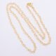 Gold Heart Link Chain Necklace viewed from above on plain white background