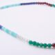 Mixed Gemstone Necklace with Sterling Silver Charm Clasp and Cocktail Charm, image shows close-up of part of bead strand