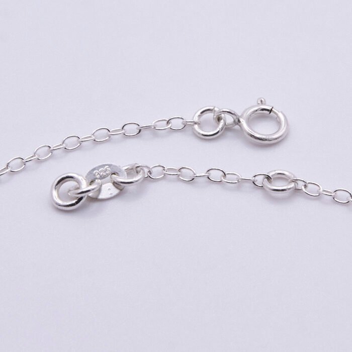 Crystal Quartz or Smoky Quartz Oval Bezel-set Gemstone Sterling Silver Bracelet, image shows close-up of clasp on plain white background