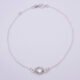 Crystal Quartz Oval Bezel-set Gemstone Sterling Silver Bracelet, shown from above on plain white background