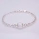 Crystal Quartz Chunky Belcher Chain Sterling Silver Bracelet, viewed from the front on plain white background