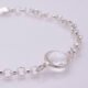 Crystal Quartz Chunky Belcher Chain Sterling Silver Bracelet, image shows close-up of Crystal Quartz stone and part of the chain, on plain white background