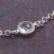 Crystal Quartz Chunky Belcher Chain Sterling Silver Bracelet, image shows close-up of Crystal Quartz stone on dark grey slate
