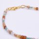 Autumn Colours Mixed Gemstone Gold Vermeil Bracelet, image shows part of gemstone strand and clasp on plain white background