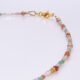 Autumn Colours Mixed Gemstone Gold Vermeil Necklace, image shows close-up of part of gemstone strand and clasp, on plain white background