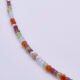 Mixed Metals Gemstone Necklace with Gold Leaf Charm, image shows close-up of part of gemstone strand, on plain white background