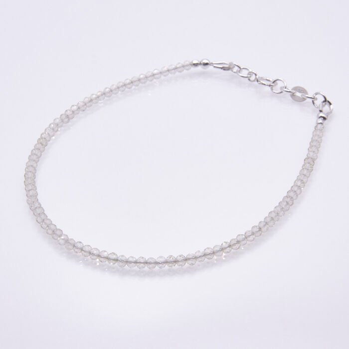 Lemon Quartz Sterling Silver Bracelet on plain white background