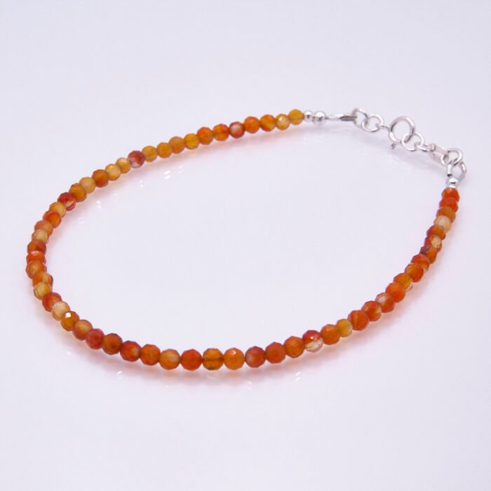 Carnelian and Sterling Silver Bracelet, shown on plain white background