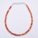 Carnelian and Sterling Silver Bracelet, shown from above on plain white background