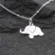 Sterling Silver Elephant Charm on Satellite Chain, image shows close-up of elephant on dark stone background