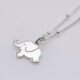 Sterling Silver Elephant Charm on Satellite Chain, image shows close-up of elephant, seen at an angle, on plain white background